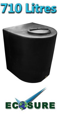 710 Litre Water Tank D Shape Upright